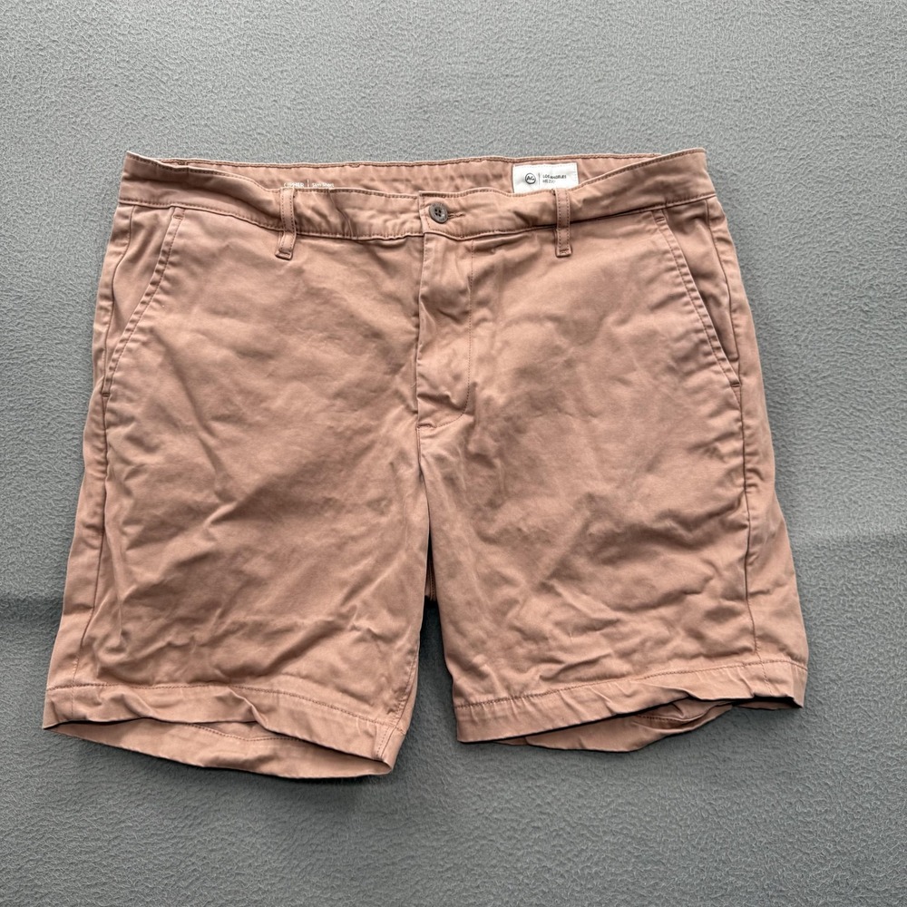 AG Cipher Slim Shorts Mens 35 Pink Chino Cotton‎ Stretch 7 Inseam Casual Summer